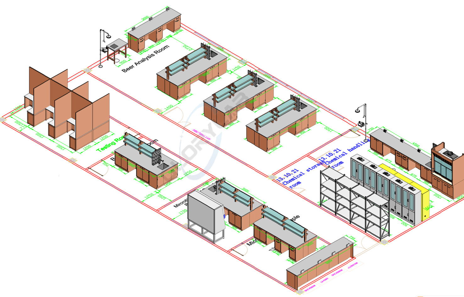 أثاث المختبرات 3D